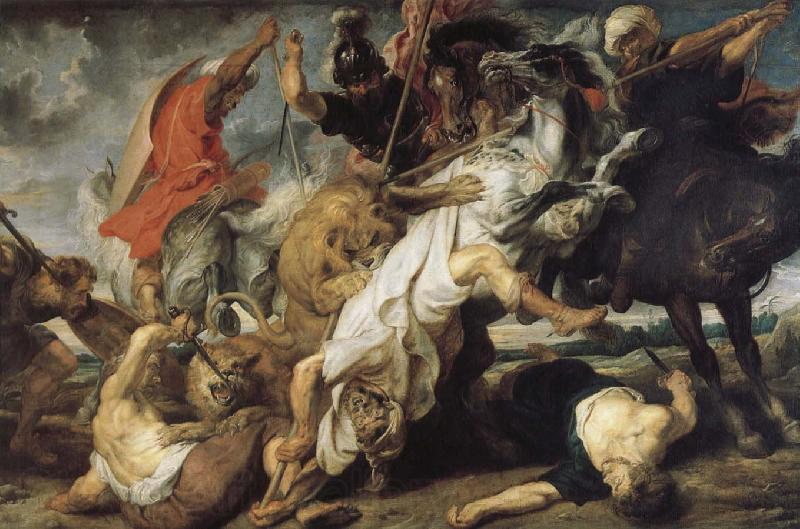 Rubens Santoro Lion hunting Spain oil painting art